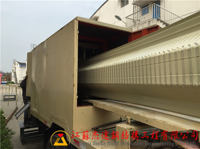 揚(yáng)州瘦西湖糧庫倉間罩棚拱形屋頂1期拱形屋頂出瓦示意圖